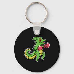 Chameleon Does Boxing Key Ring