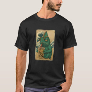 Chameleon Drinks Bubble Tea Japanese Vintage T-Shirt