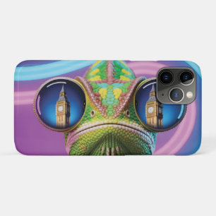 Chameleon Eye Reflection of Big Ben in Neon Lights Case-Mate iPhone Case