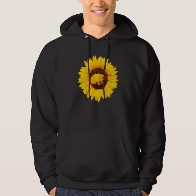 Chameleon For Women Men Lizard Animal Sunflower Hoodie (Front)