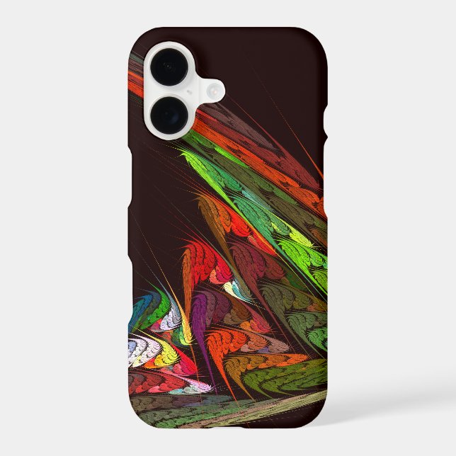 Chameleon Fractal Abstract Art in Vibrant Motion iPhone Case (Back)