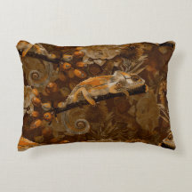 Chameleon Garden Throw Pillow