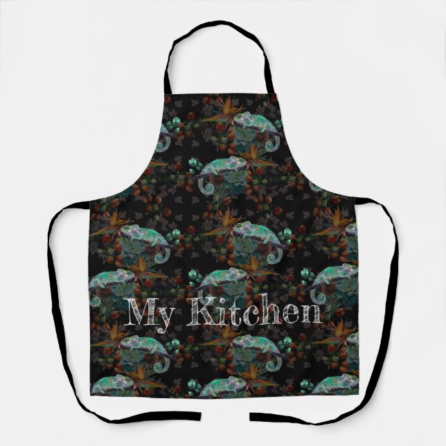 Chameleon Hand Painted Apron (Front)
