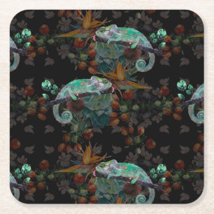 Chameleon Hand Painted Paper Coaster