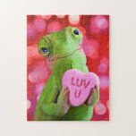 Chameleon Heart (Luv U) Jigsaw Puzzle<br><div class="desc">I get lost in your eyes! | Avanti,  the Global Humor Brand™ has been entertaining the world with its Feel Good Funny greeting cards for over 40 years. Our characters live life to the fullest and celebrate the humor in everyday life.</div>