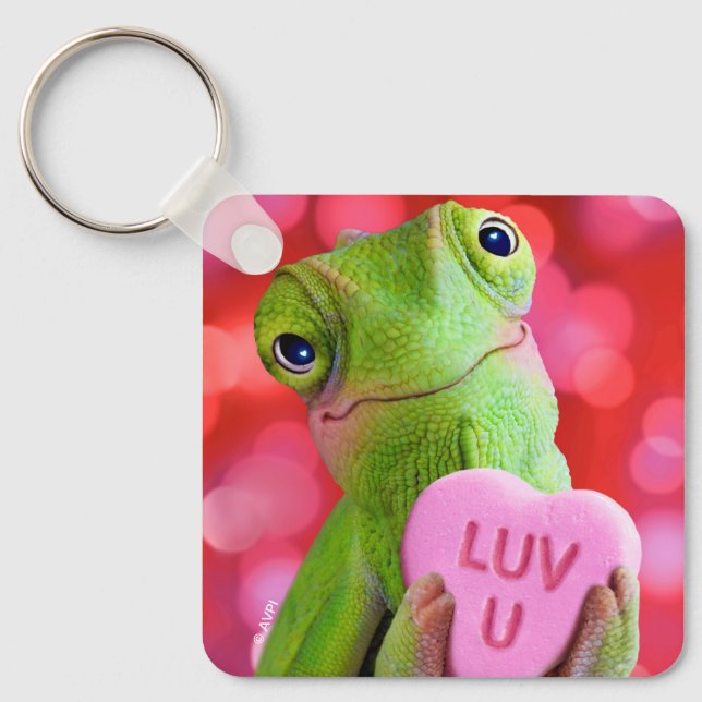 Chameleon Heart (Luv U) Key Ring (Front)