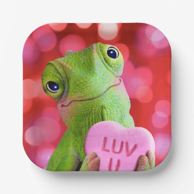 Chameleon Heart (Luv U) Paper Plate (Front)