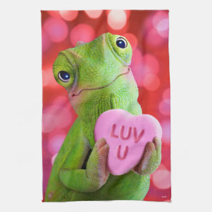 Chameleon Heart (Luv U) Tea Towel