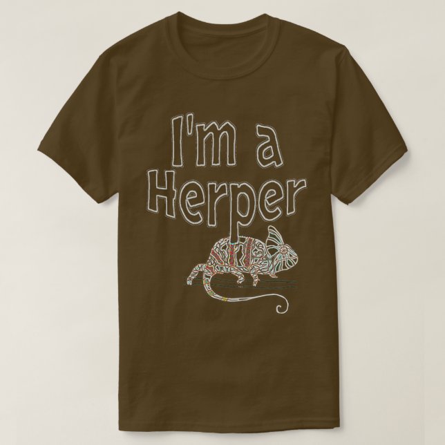 Chameleon Im a Herper neon design  T-Shirt (Design Front)