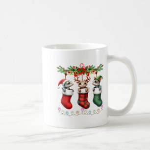 Chameleon In Christmas Socks Lights Chameleon Xmas Coffee Mug