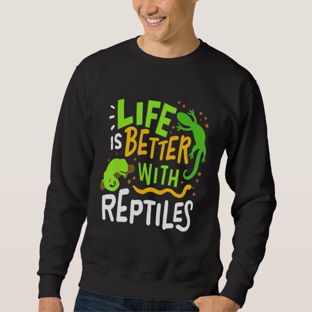 Chameleon Lizard Iguana Reptiles Terrarium Sweatshirt (Front)