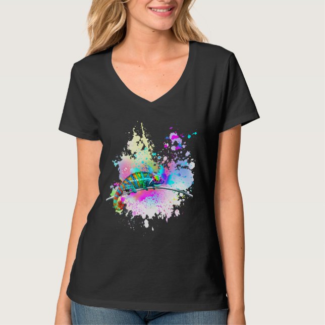 Chameleon Lizard Rainbow Heart Love Glasses Sungla T-Shirt (Front)