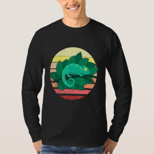 Chameleon Lizard Retro Sunset Reptiles T-Shirt