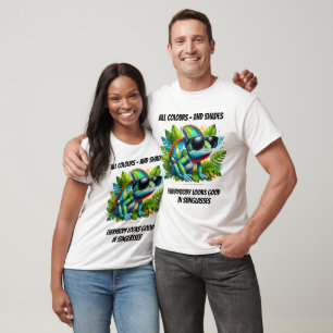 Chameleon Mood Tee – Funny Reptile in Sunglasses