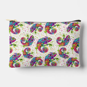 Chameleon Paint Stains Watercolor Style Accessory Pouch