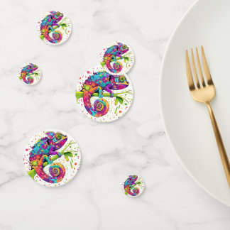 Chameleon Paint Stains Watercolor Style Confetti