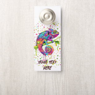Chameleon Paint Stains Watercolor Style Door Hanger