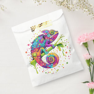 Chameleon Paint Stains Watercolor Style Favour Bags