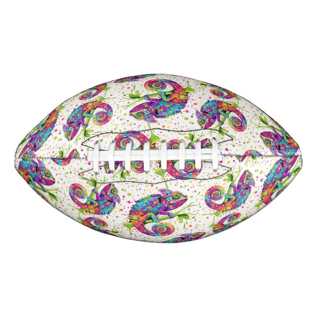 Chameleon Paint Stains Watercolor Style Football (Front)