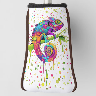 Chameleon Paint Stains Watercolor Style Golf Head Cover