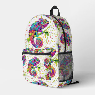 Chameleon Paint Stains Watercolor Style Printed Backpack