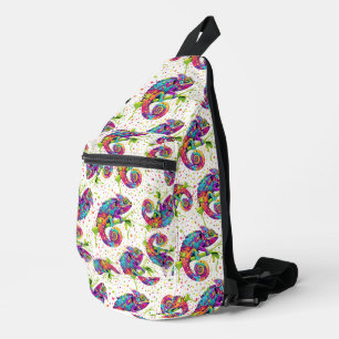 Chameleon Paint Stains Watercolor Style Sling Bag