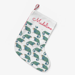 Chameleon Pattern Add Your Name Small Christmas Stocking