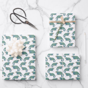 Chameleon Pattern Wrapping Paper Sheet