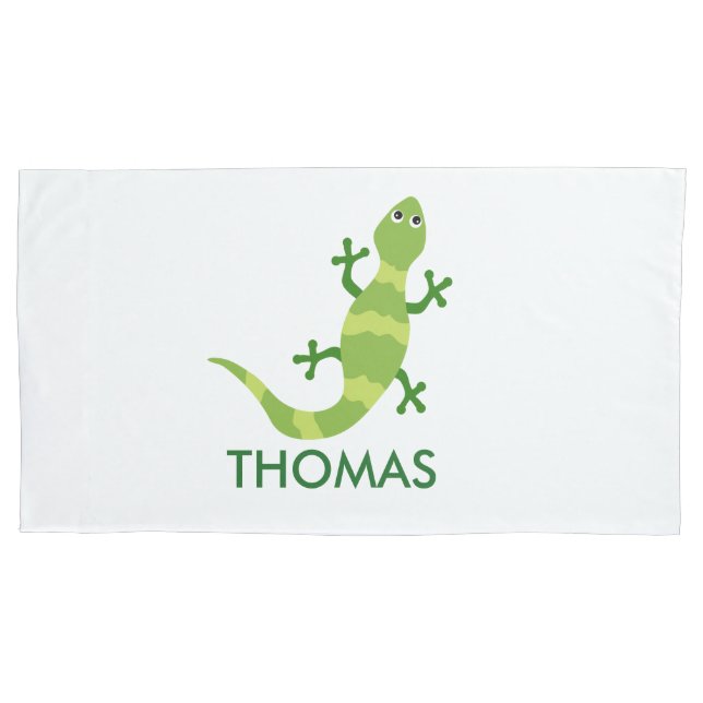 Chameleon Pillow Case Personalised with Name (Front)