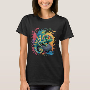 Chameleon Portrait Artwork Wildlife Tropical Anima T-Shirt