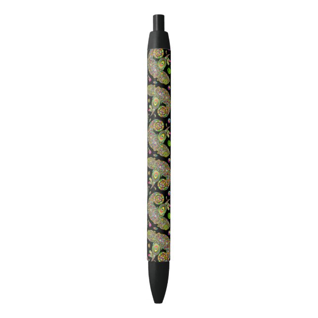 Chameleon Psychedelic Fantasy Black Ink Pen (Front Vertical)