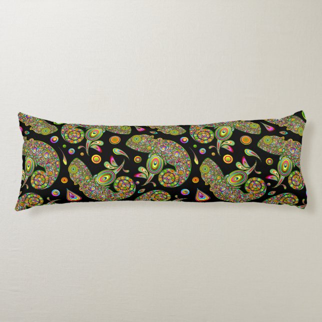 Chameleon Psychedelic Fantasy Body Cushion (Front)