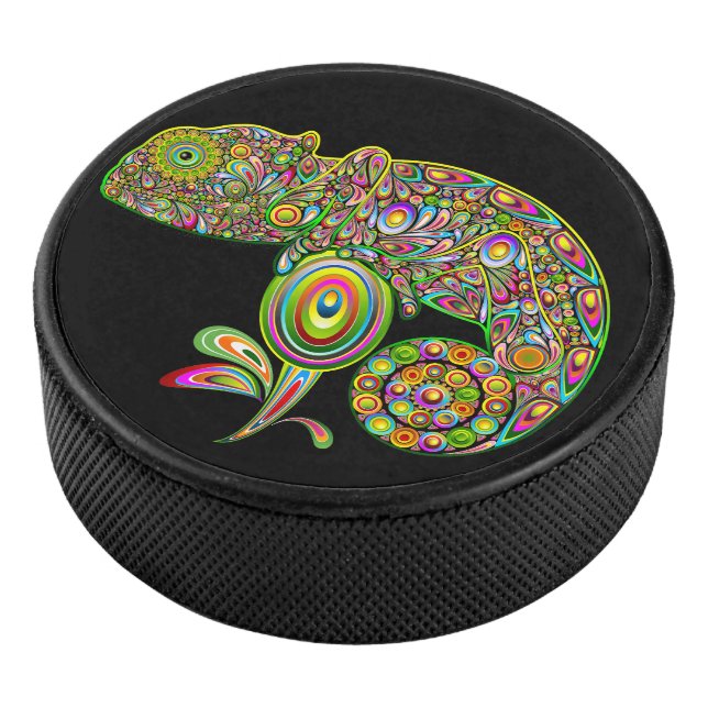Chameleon Psychedelic Fantasy Hockey Puck (3/4)
