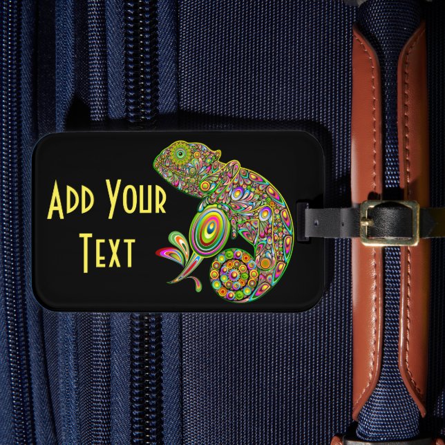 Chameleon Psychedelic Fantasy Luggage Tag (Front Insitu 4)