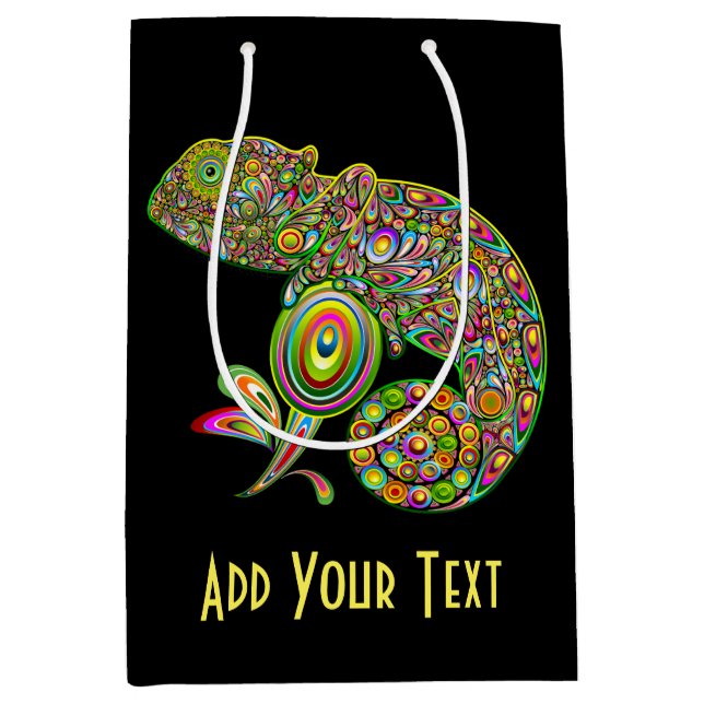 Chameleon Psychedelic Fantasy Medium Gift Bag (Front)