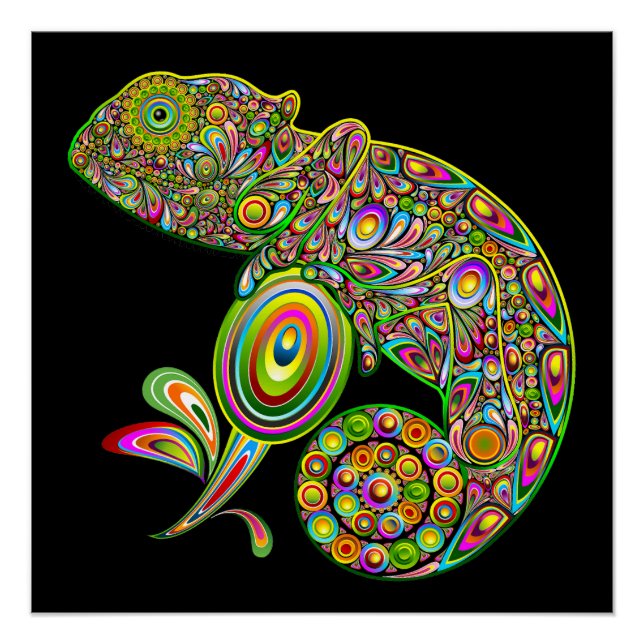 Chameleon Psychedelic Fantasy Poster (Front)