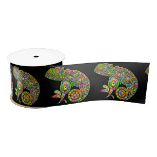Chameleon Psychedelic Fantasy Satin Ribbon