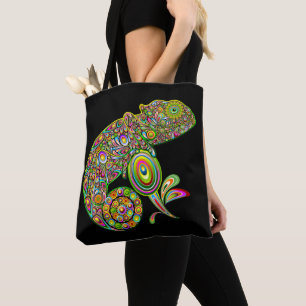 Chameleon Psychedelic Fantasy Tote Bag