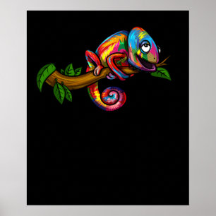 Chameleon Rainbow Lizard Colourful Reptile Poster
