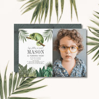 Chameleon Reptile Boy White Birthday Photo