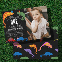 Chameleon Reptile Lizard Kids First Birthday Photo