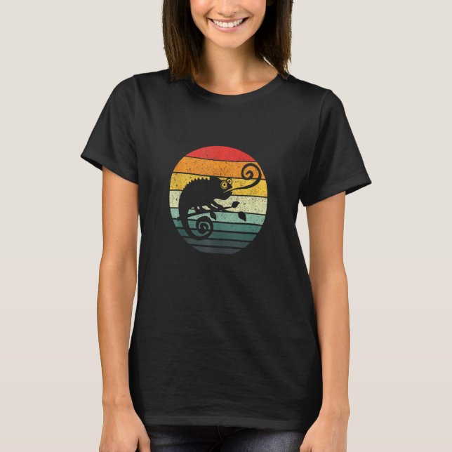 Chameleon Retro Sunset Vintage T-Shirt (Front)