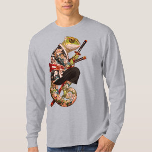 Chameleon Samurai – Tattooed Warrior with Katana T-Shirt