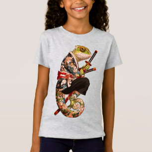 Chameleon Samurai – Tattooed Warrior with Katana T-Shirt