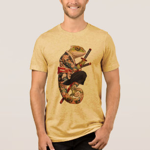 Chameleon Samurai – Tattooed Warrior with Katana Tri-Blend Shirt