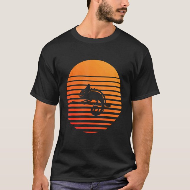 Chameleon Shadow Silhouette In Front Of A Sun T-Shirt (Front)