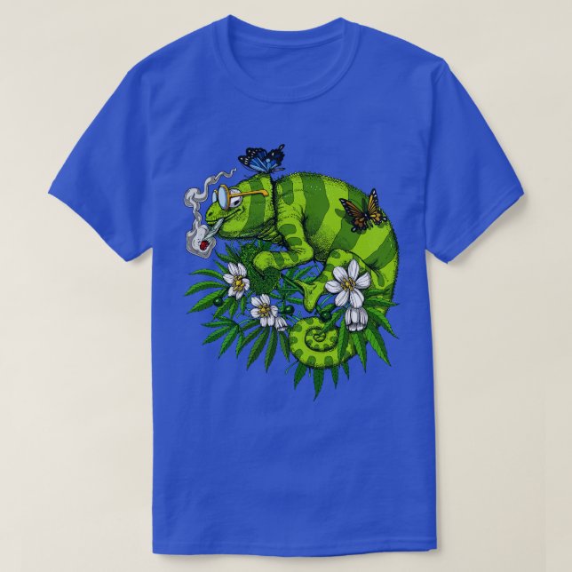 Chameleon Smoking Weed T-Shirt (Design Front)