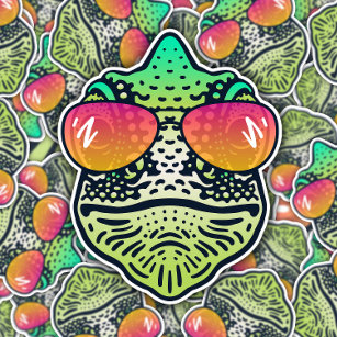 Chameleon Sunglasses Reptile   Die-Cut Sticker