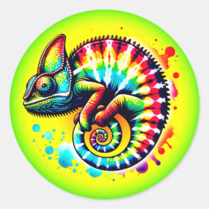 Chameleon Tie-Dye Classic Round Sticker
