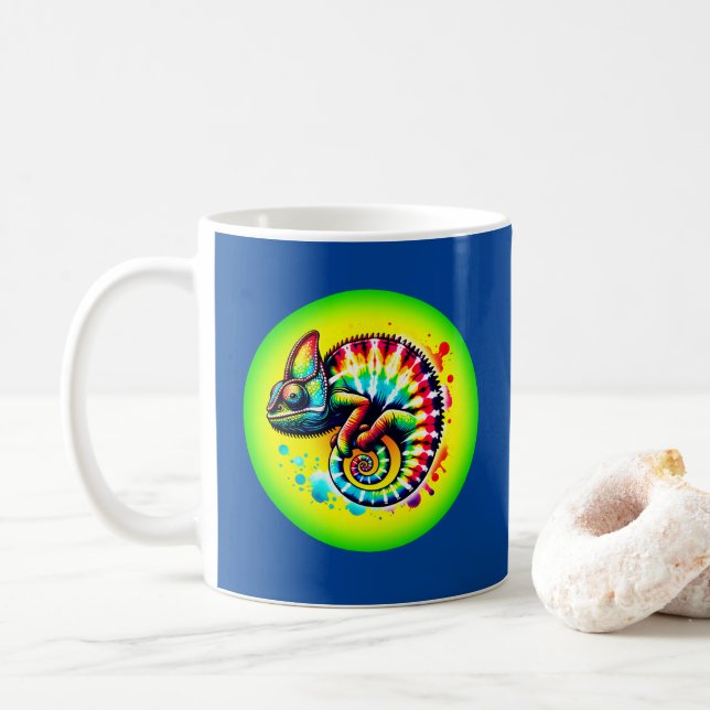 Chameleon Tie-Dye   Coffee Mug (With Donut)